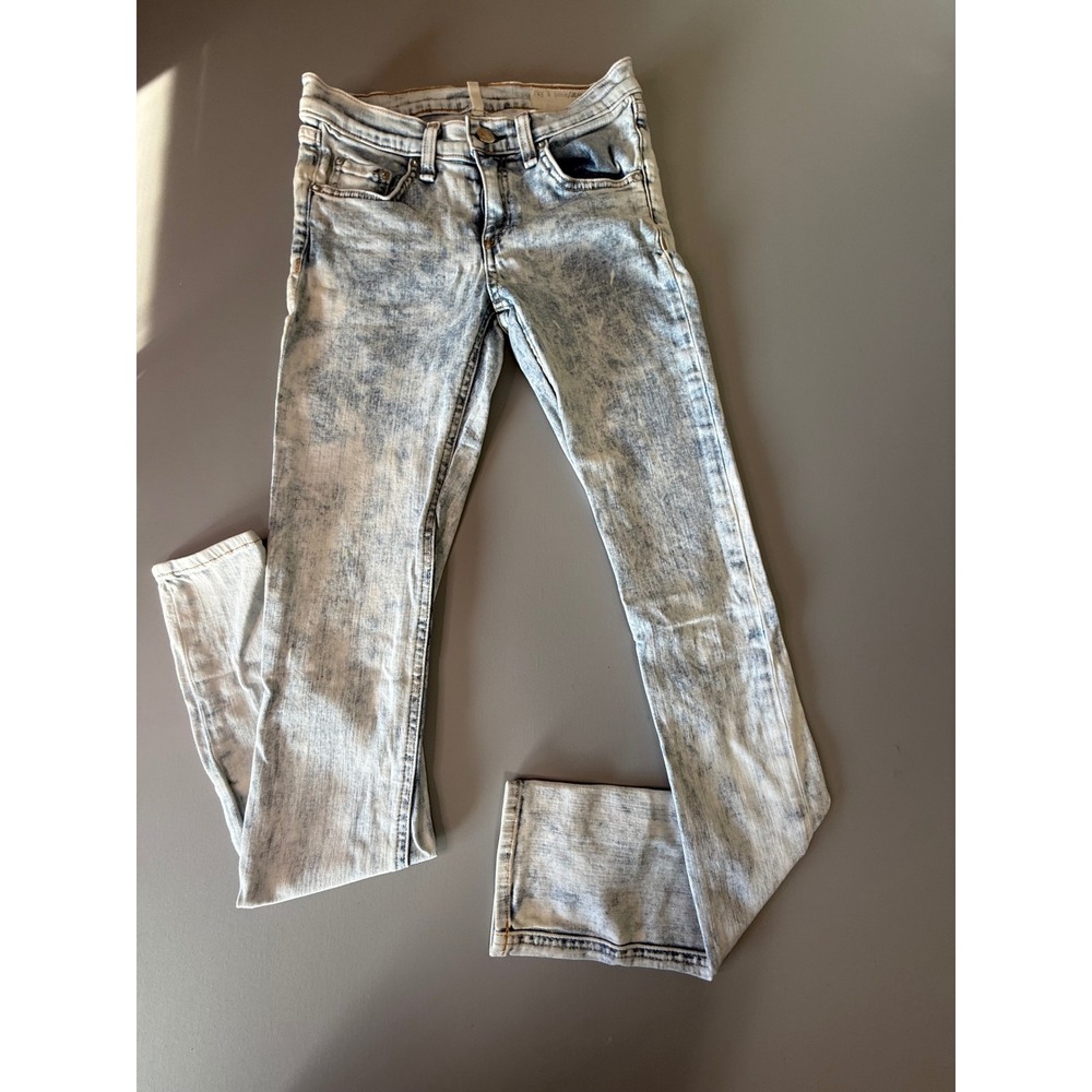 Rag & Bone Skinny Jeans Bleach Out Acid Wash Light Blue W1502K520 Size 26